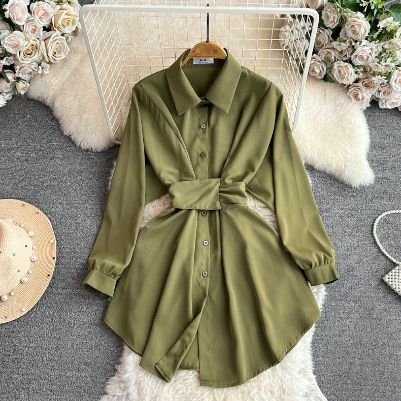 Twisted Structure Shirt Dress