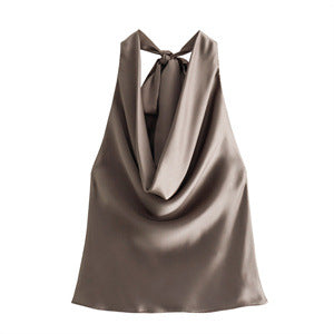 Satin Situation Cowl Top