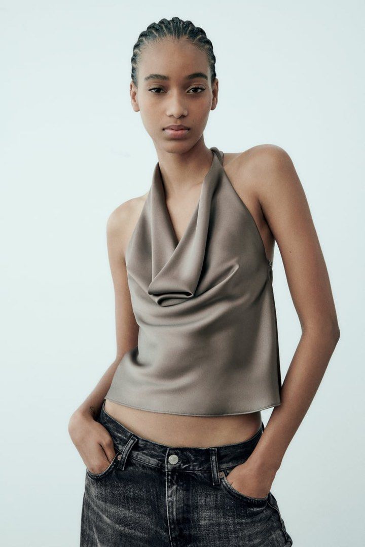 Satin Situation Cowl Top