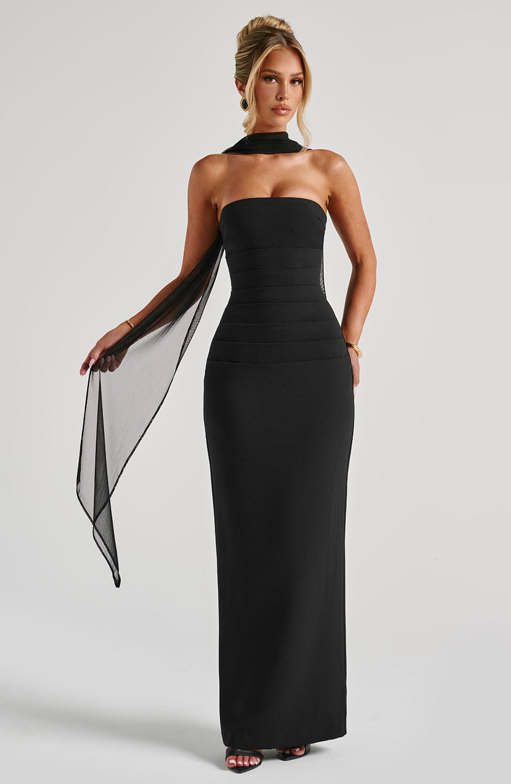 Femme Fatale Strapless Slit Gown
